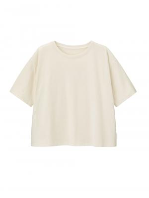 マタニティ トップス|USAコットンドロップショルダーTシャツ マタニティ・授乳服【出産後も長く使える】|オフ(無地)