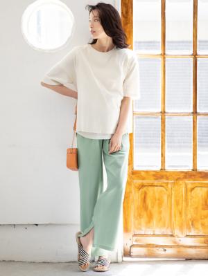 マタニティ トップス|USAコットンドロップショルダーTシャツ マタニティ・授乳服【出産後も長く使える】|オフ(無地)