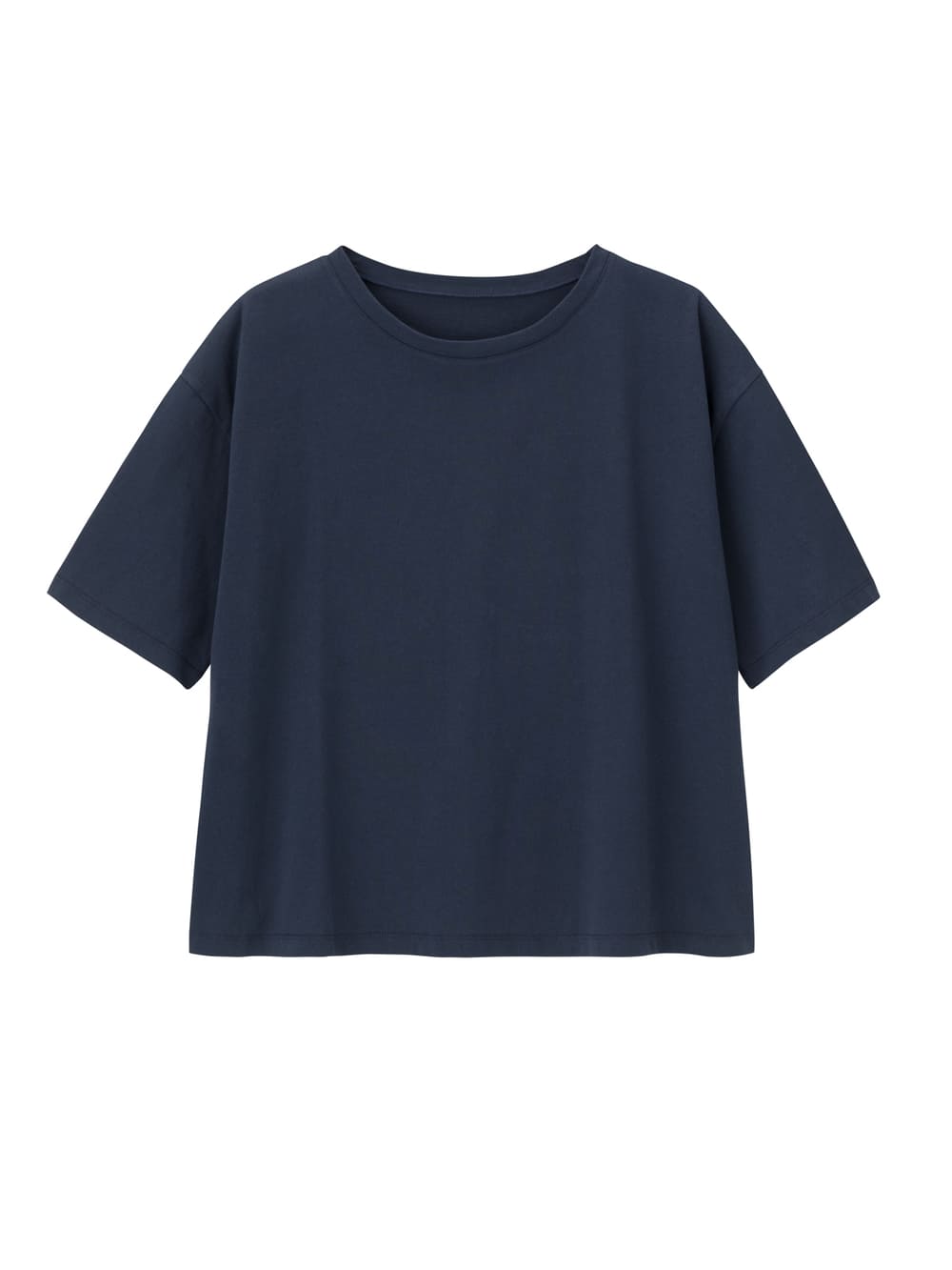 マタニティ トップス|USAコットンドロップショルダーTシャツ マタニティ・授乳服【出産後も長く使える】|ネイビー(無地)