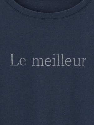 マタニティ トップス|USAコットンドロップショルダーTシャツ マタニティ・授乳服【出産後も長く使える】|ネイビー(ロゴ)