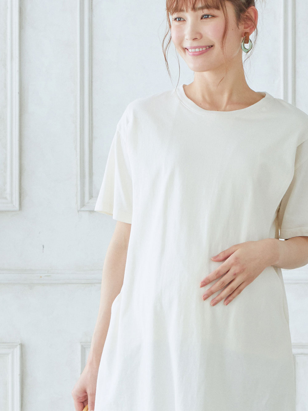 USAコットンチュニックTシャツ マタニティ・授乳服【出産後も長く使える】 マタニティ トップス(品番：29744) ｜マタニティウェア・授乳服通販｜  エンジェリーベ 公式