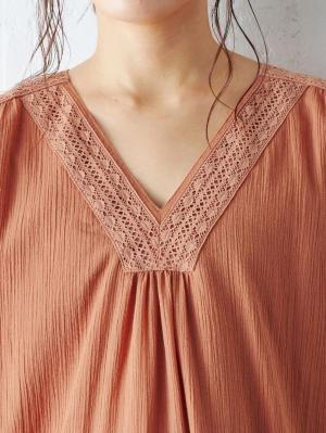 マタニティ ワンピース|楊柳レースワンピース マタニティ・授乳服【出産後も長く使える】