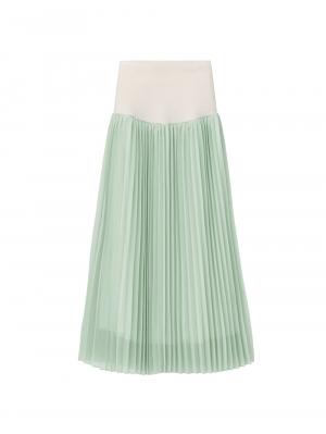 マタニティ スカート|【産前産後】ライトシフォンプリーツスカート【出産後も長く使える】|ミント