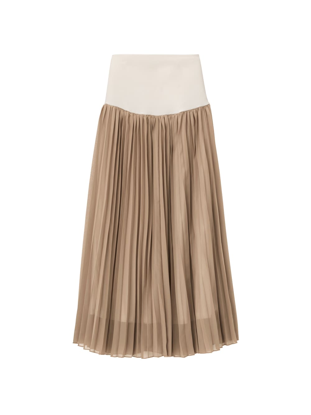 マタニティ スカート|【産前産後】ライトシフォンプリーツスカート【出産後も長く使える】|モカ