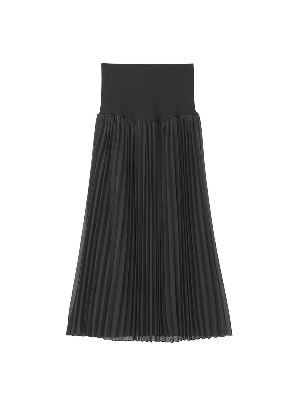 マタニティ スカート|【産前産後】ライトシフォンプリーツスカート【出産後も長く使える】|ブラック