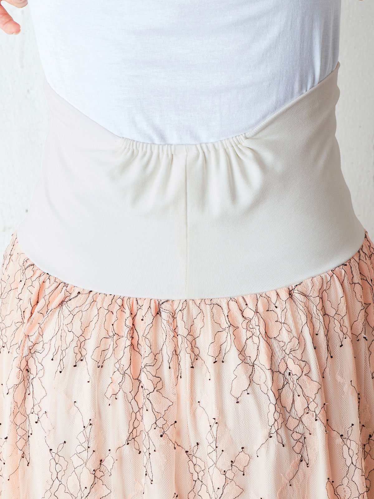 マタニティ スカート|【産前産後】シアーレースフラワーギャザースカート【出産後も長く使える】