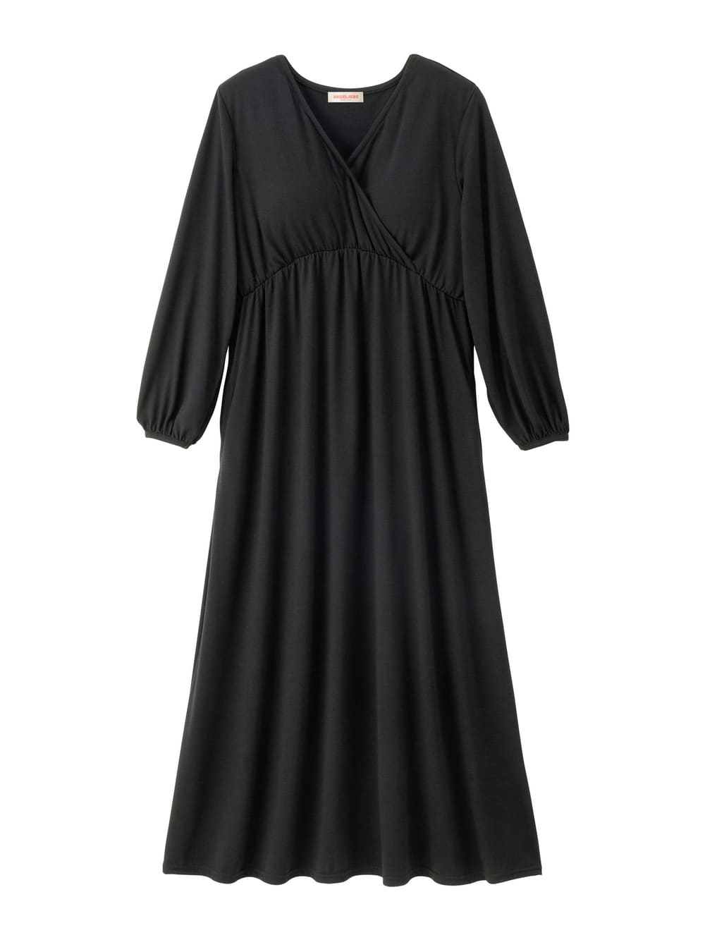 授乳しやすい カップ付カシュクール長袖ロングワンピース マタニティウェア 授乳服通販 エンジェリーベ 公式