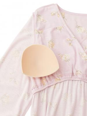 マタニティ パジャマ・ルームウェア|カップ付カシュクール長袖ロングワンピース