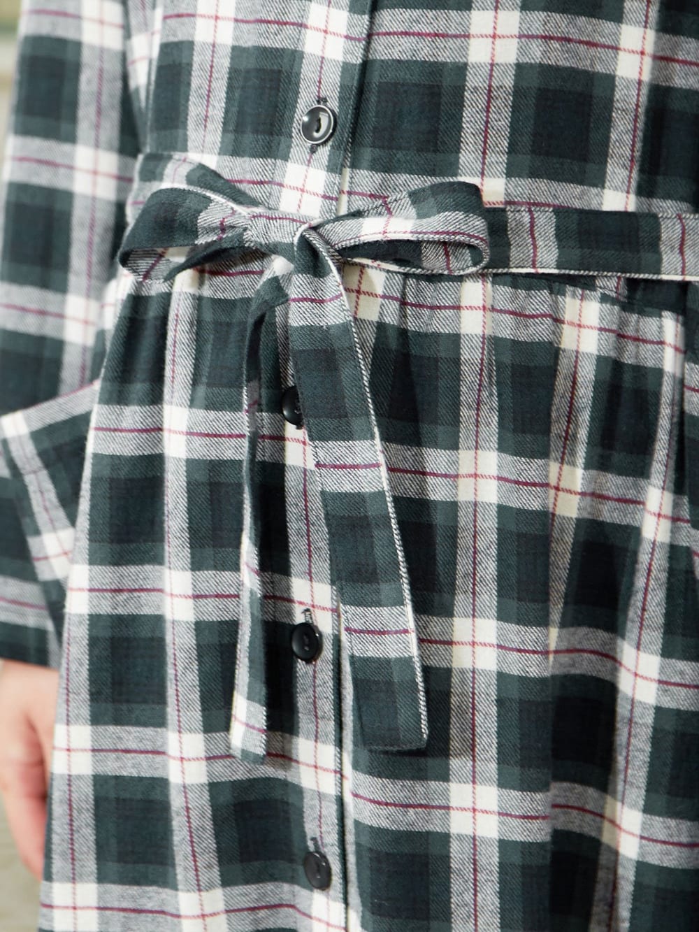 マタニティ パジャマ ルームウェア 部屋着 Fairy 授乳しやすい ネルチェック前開きワンピースパジャマ マタニティウェア 授乳服通販 エンジェリーベ 公式