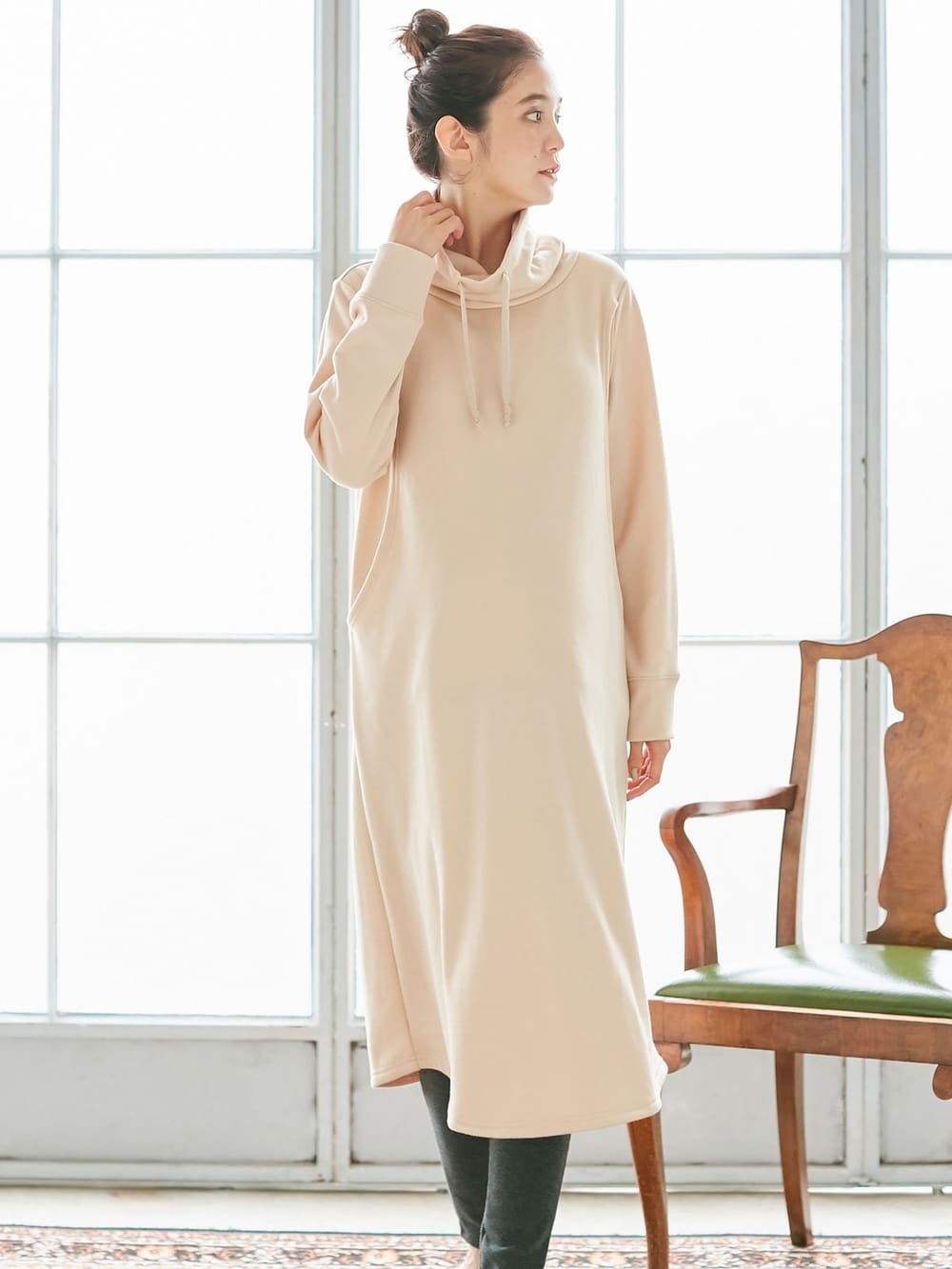 Fairy 授乳口付 あったか 裏シャギールームワンピース マタニティウェア 授乳服 マタニティインナー専門通販 エンジェリーベ 公式オンラインショップ