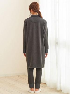 マタニティ パジャマ・ルームウェア|fairy（フェアリー）【授乳しやすい】【セット】【あったか】羽織になる裏シャギーワンピース＆パンツパジャマ