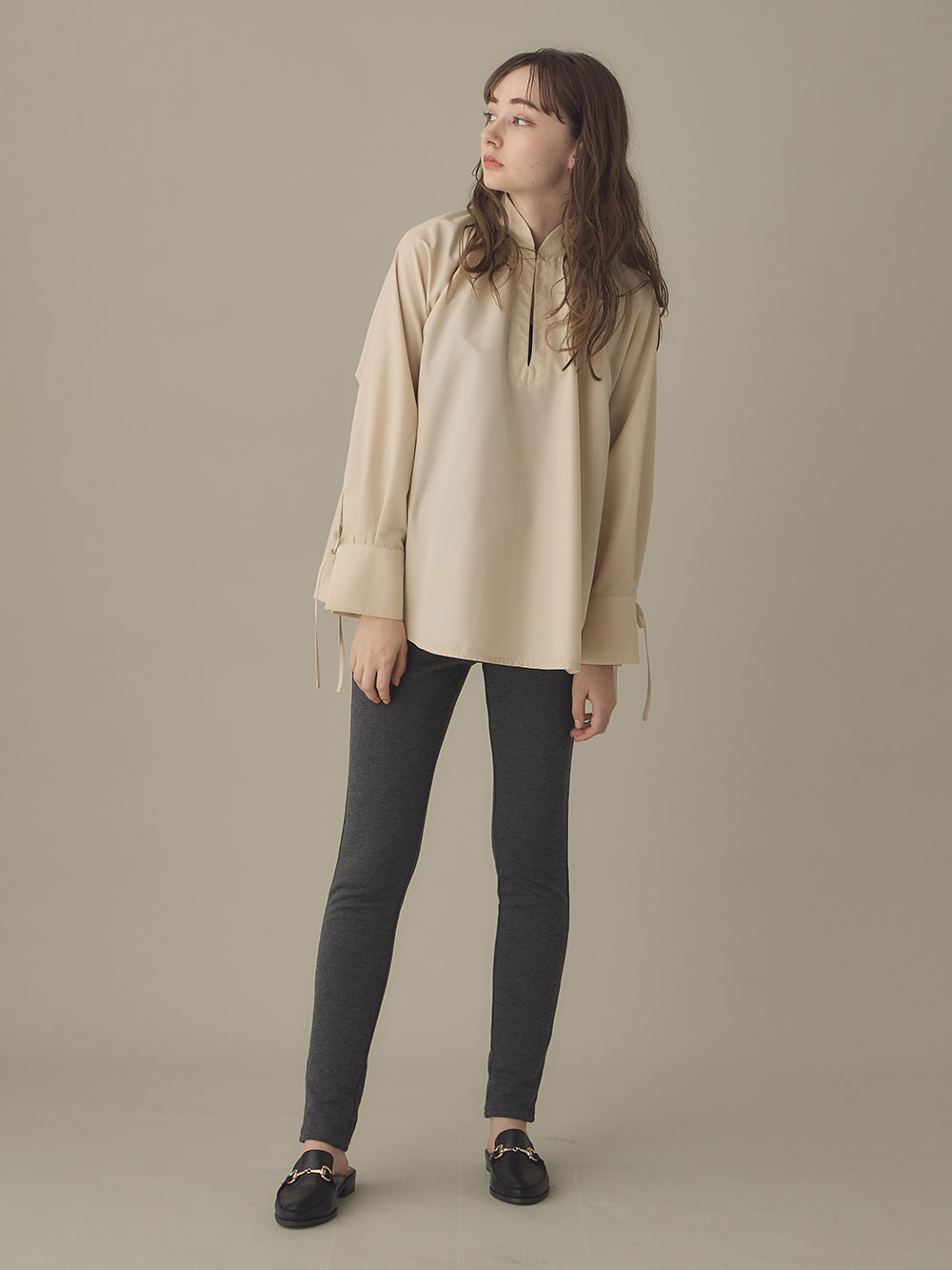 マタニティレッグウェア|fairy(フェアリー)【産前産後対応】【あったか】裏シャギーらくちんレギンスパンツ【出産後も長く使える】|チャコールグレー