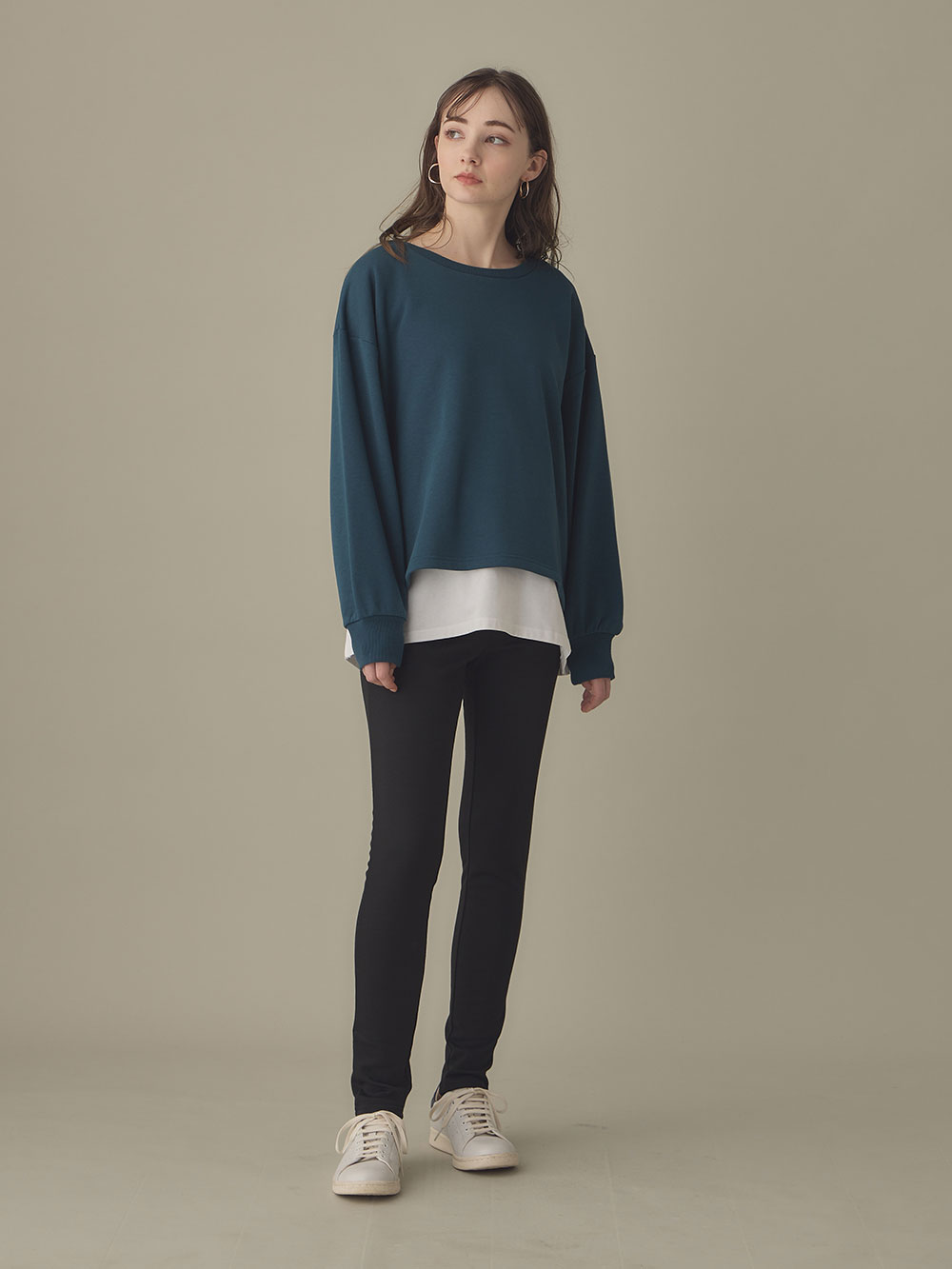 マタニティレッグウェア|fairy(フェアリー)【産前産後対応】【あったか】裏シャギーらくちんレギンスパンツ【出産後も長く使える】|ブラック