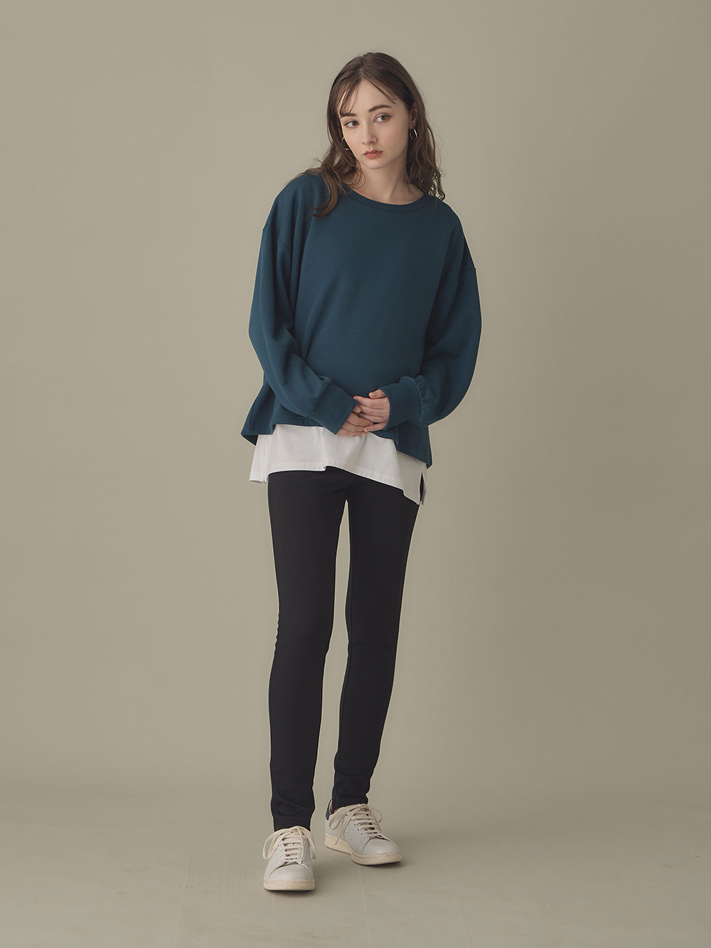 マタニティレッグウェア|fairy(フェアリー)【産前産後対応】【あったか】裏シャギーらくちんレギンスパンツ【出産後も長く使える】|ブラック