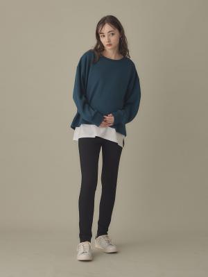 マタニティレッグウェア|fairy(フェアリー)【産前産後対応】【あったか】裏シャギーらくちんレギンスパンツ【出産後も長く使える】|ブラック