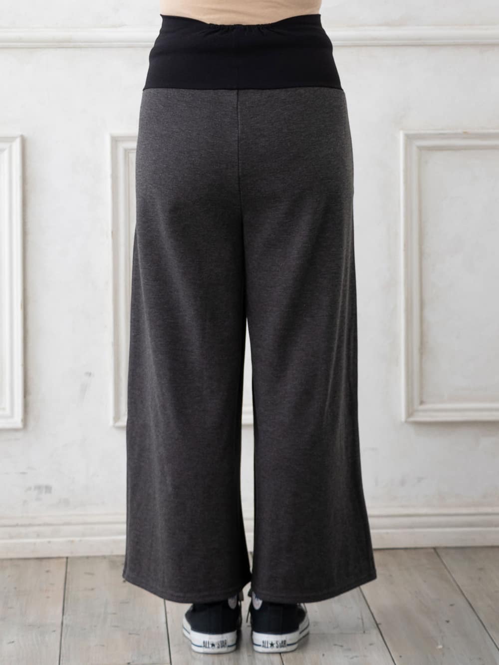 マタニティ パンツ|fairy（フェアリー）【産前産後対応】【あったか】裏シャギーらくちんワイドパンツ【出産後も長く使える】