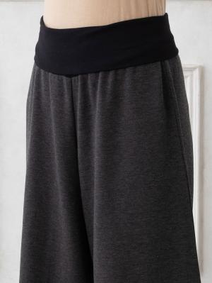 マタニティ パンツ|fairy（フェアリー）【産前産後対応】【あったか】裏シャギーらくちんワイドパンツ【出産後も長く使える】