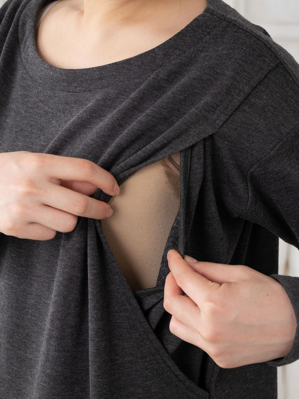 マタニティ パジャマ・ルームウェア|【マタニティ・授乳服】 fairy(フェアリー)×ANGELIEBEあったか裏シャギーワンピ&らくちんレギンス