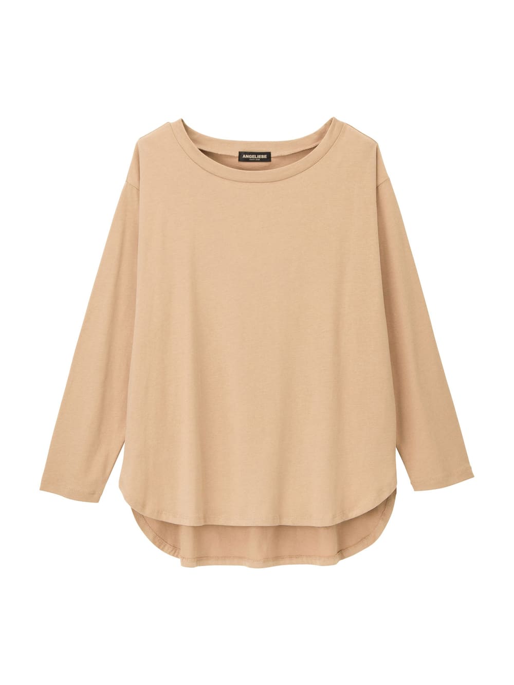 マタニティ スカート|【授乳口付】ラウンドヘムロンT&【産前産後】レーヨンギャザースカート【出産後も長く使える】|ベージュ×ブラック