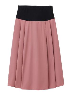 マタニティ スカート|【産前産後対応】ベネシャンタックフレアスカート【出産後も長く使える】|モーブピンク