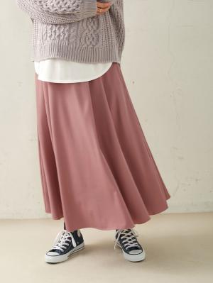 マタニティ スカート|【産前産後対応】ベネシャンタックフレアスカート【出産後も長く使える】|モーブピンク