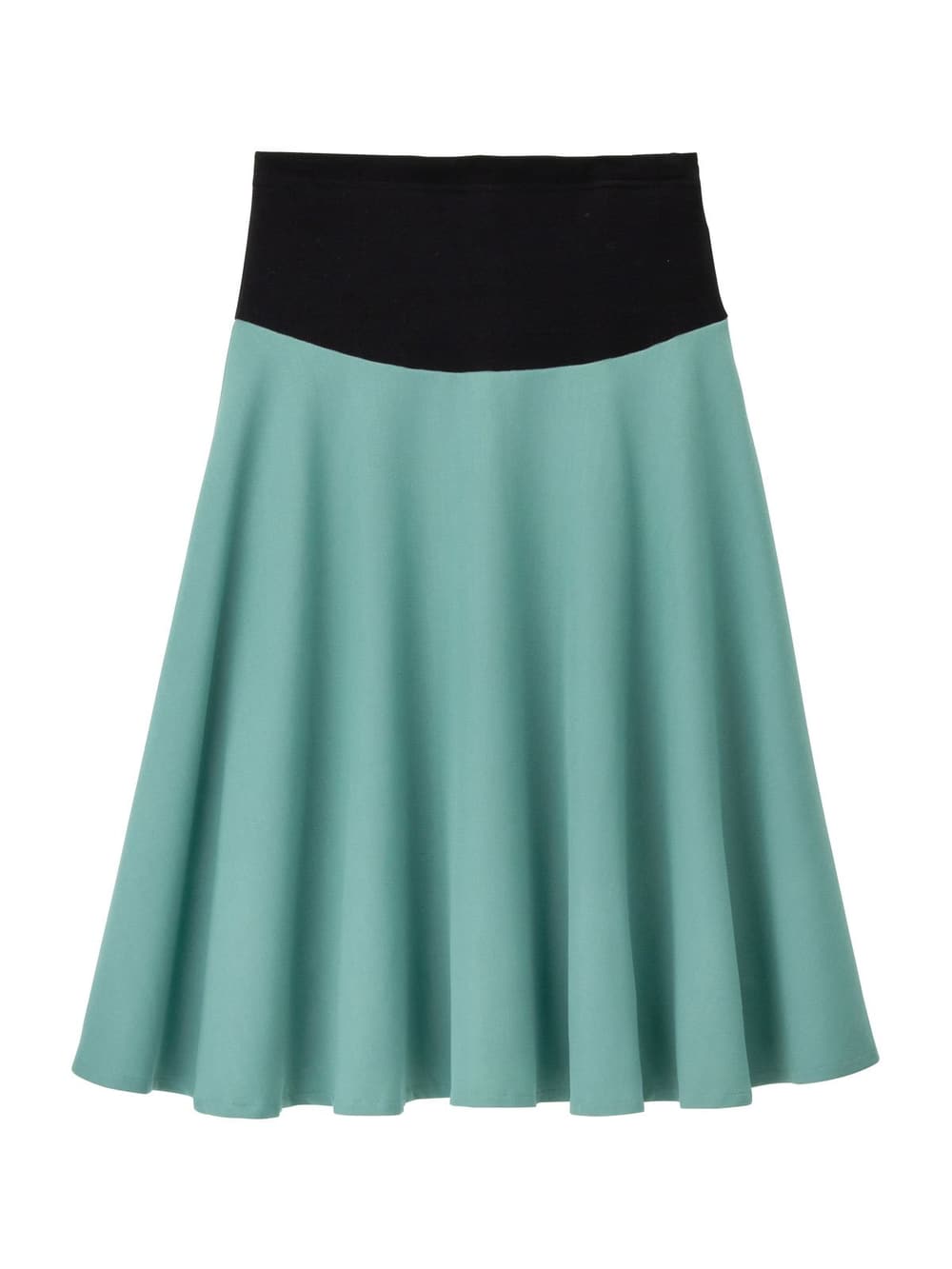 マタニティ スカート|【産前産後対応】ミモレ丈フレアスカート【出産後も長く使える】|グリーン