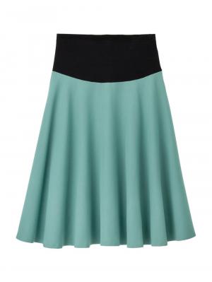 マタニティ スカート|【産前産後対応】ミモレ丈フレアスカート【出産後も長く使える】|グリーン