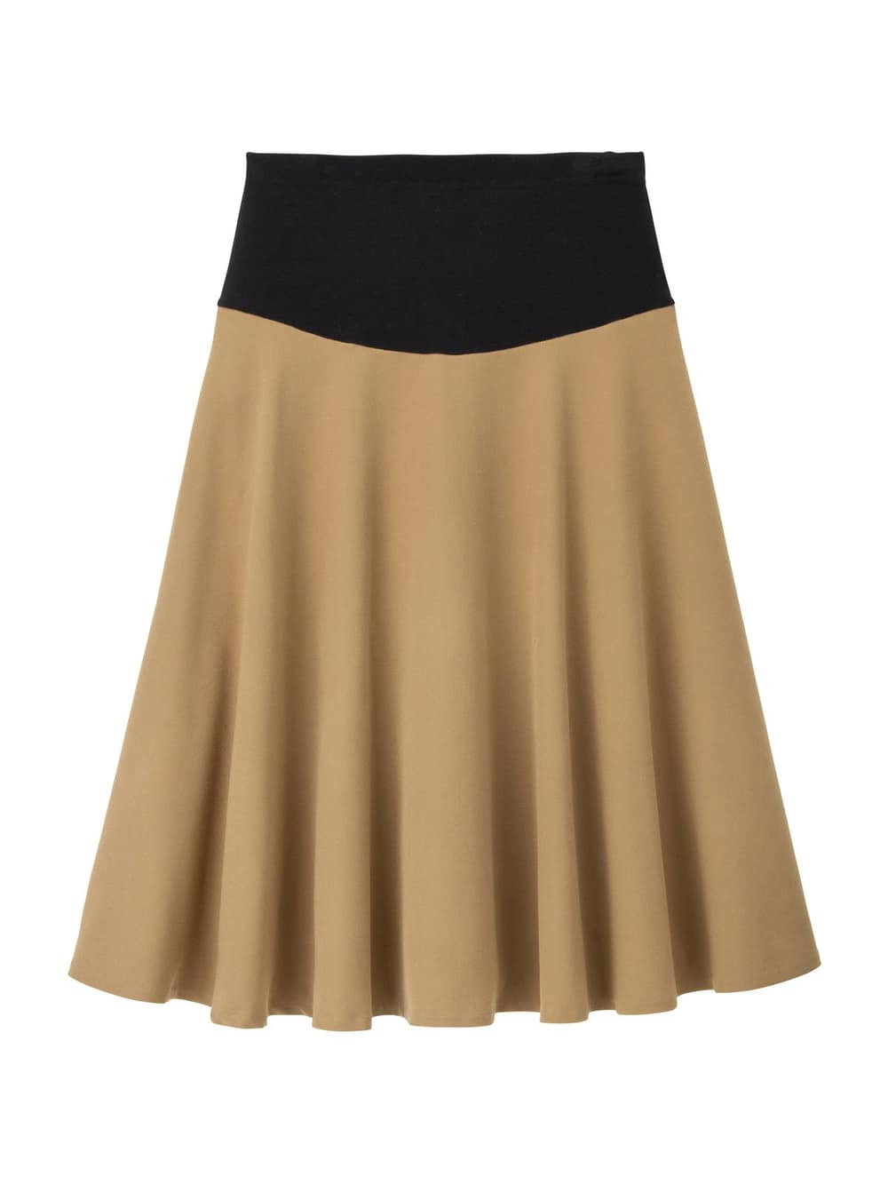 マタニティ スカート|【産前産後対応】ミモレ丈フレアスカート【出産後も長く使える】|ベージュ