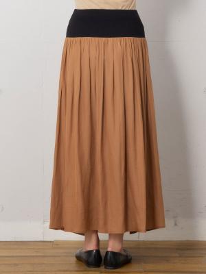 マタニティ スカート|ヴィンテージサテンギャザーロングスカート マタニティ・産後【出産後も長く使える】