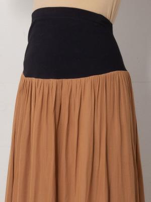 マタニティ スカート|ヴィンテージサテンギャザーロングスカート マタニティ・産後【出産後も長く使える】