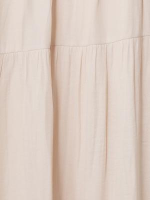 マタニティ スカート|【産前産後対応】ヴィンテージサテンティアードロングスカート【出産後も長く使える】