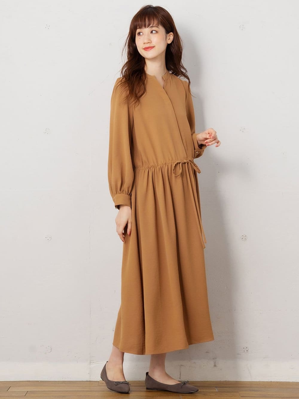 マタニティ ワンピース 授乳しやすい ウエストギャザーフレアワンピース マタニティウェア 授乳服通販 エンジェリーベ 公式