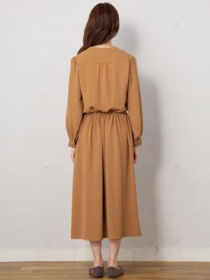 マタニティ ワンピース|ウエストギャザーフレアワンピース　マタニティ・授乳服【出産後も長く使える】