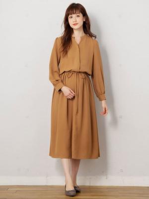 マタニティ ワンピース|ウエストギャザーフレアワンピース　マタニティ・授乳服【出産後も長く使える】