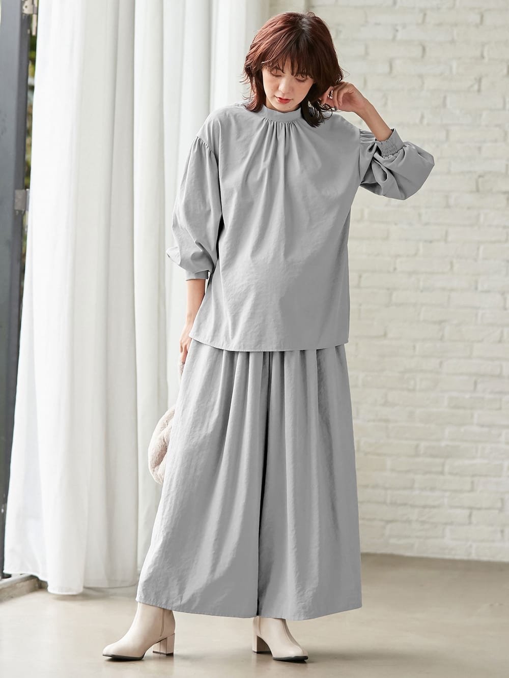 授乳しやすい ピーチ素材2wayギャザーフレアトップス エンジェリーベ マタニティウェア 授乳服通販 エンジェリーベ 公式 授乳しやすい ピーチ素材2wayギャザーフレアトップス エンジェリーベ マタニティウェア 授乳服通販 エンジェリーベ 公式