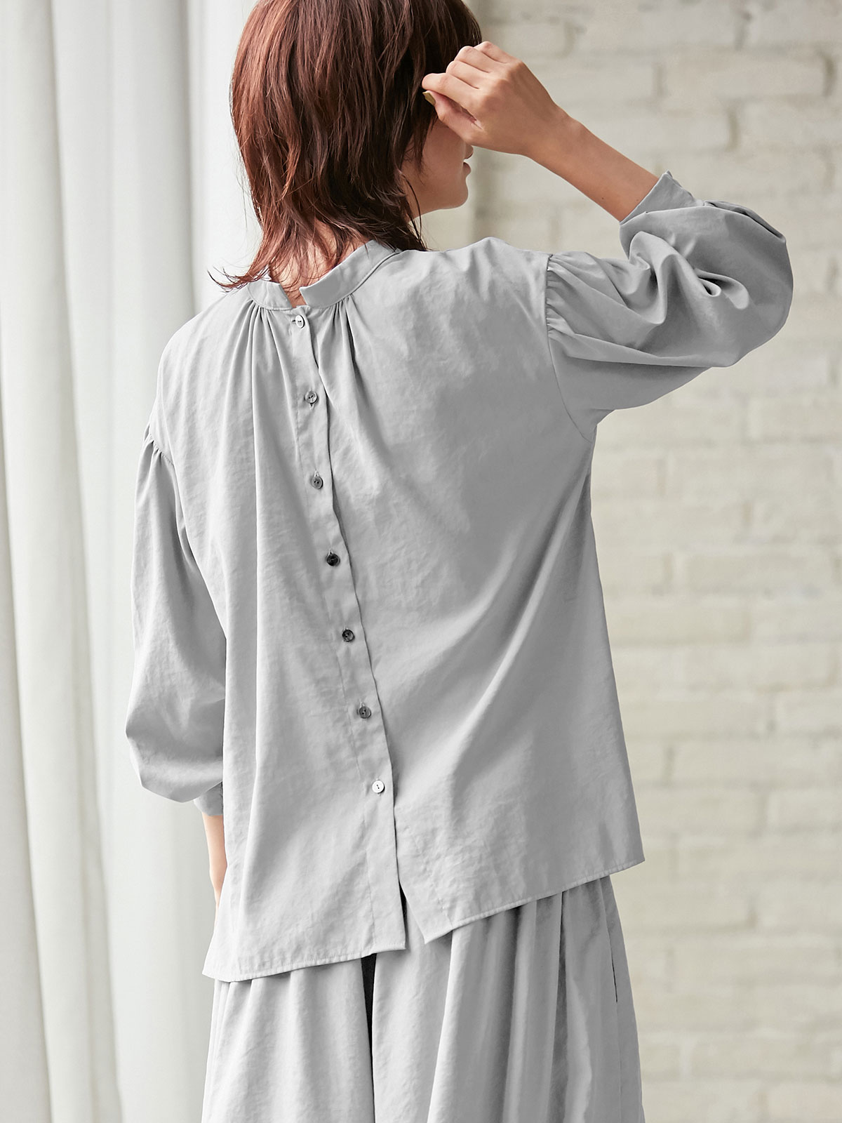 マタニティ トップス|ピーチ素材2WAYギャザーフレアトップス マタニティ・授乳服【出産後も長く使える】
