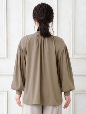 マタニティ トップス|ピーチ素材2WAYギャザーフレアトップス マタニティ・授乳服【出産後も長く使える】
