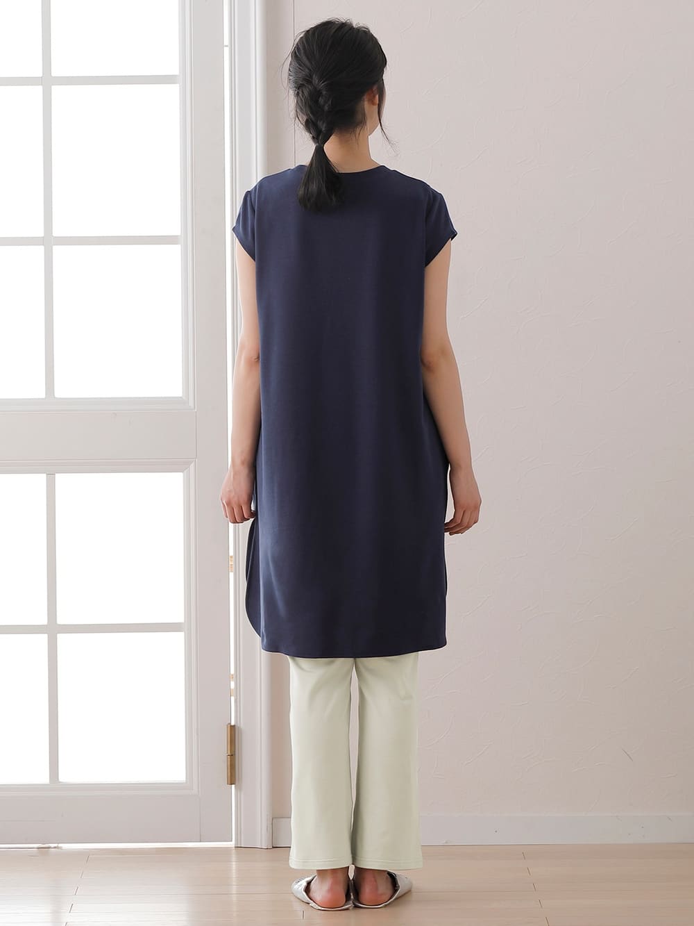 マタニティ パジャマ・ルームウェア|【マタニティ・授乳服】【UV加工】【親子コーデ可】鹿の子フレンチスリーブルームウェアパジャマ