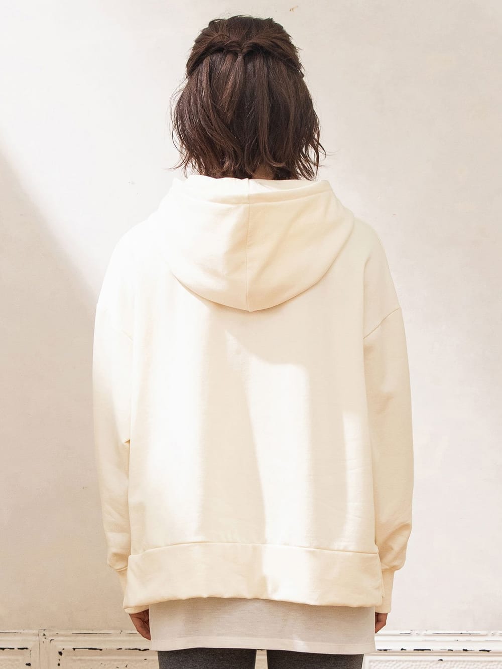 マタニティ トップス|ミニ裏毛起毛BIGスウェットフーディー　マタニティ・授乳服【出産後も長く使える】