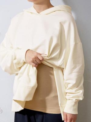 マタニティ トップス|ミニ裏毛起毛BIGスウェットフーディー　マタニティ・授乳服【出産後も長く使える】