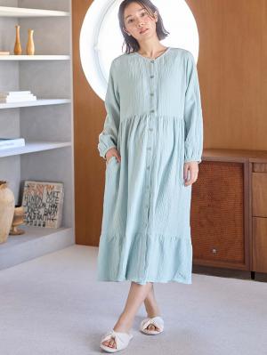 マタニティ パジャマ・ルームウェア|【セット】ぷくぷくダブルガーゼ裾ティアード3WAYワンピース&産後も使えるレギンスパジャマ マタニティ・授乳パジャマ