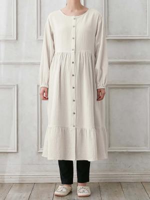 マタニティ パジャマ・ルームウェア|【セット】ぷくぷくダブルガーゼ裾ティアード3WAYワンピース&産後も使えるレギンスパジャマ マタニティ・授乳パジャマ