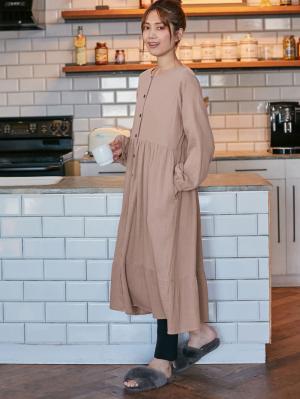 マタニティ パジャマ・ルームウェア|【セット】ぷくぷくダブルガーゼ裾ティアード3WAYワンピース&産後も使えるレギンスパジャマ マタニティ・授乳パジャマ