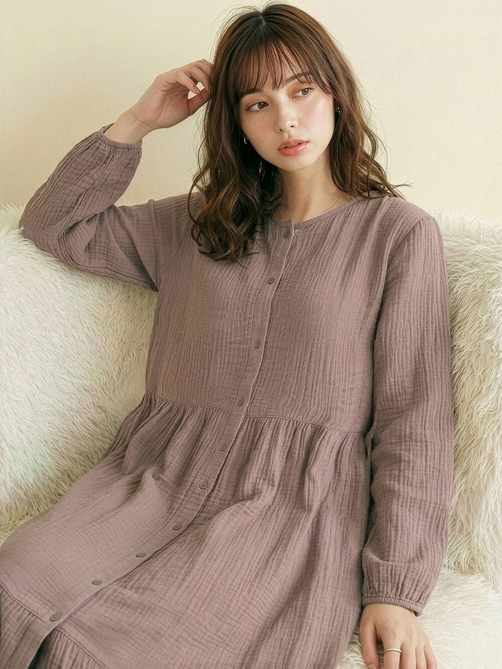 セット】ぷくぷくダブルガーゼ裾ティアード3WAYワンピース＆産後も