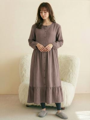 マタニティ パジャマ・ルームウェア|【セット】ぷくぷくダブルガーゼ裾ティアード3WAYワンピース＆産後も使えるレギンスパジャマ　マタニティ・授乳パジャマ