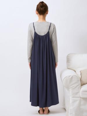 マタニティ ワンピース|オールシーズン使えるやわらかスムースギャザーキャミワンピース　マタニティ・授乳服【出産後も長く使える】
