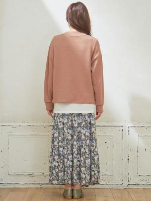 マタニティ トップス|ain(アイン)レイヤード風ニットソープルオーバートップス マタニティ・授乳服【出産後も長く使える】