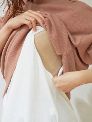 マタニティ トップス|ain(アイン)レイヤード風ニットソープルオーバートップス マタニティ・授乳服【出産後も長く使える】