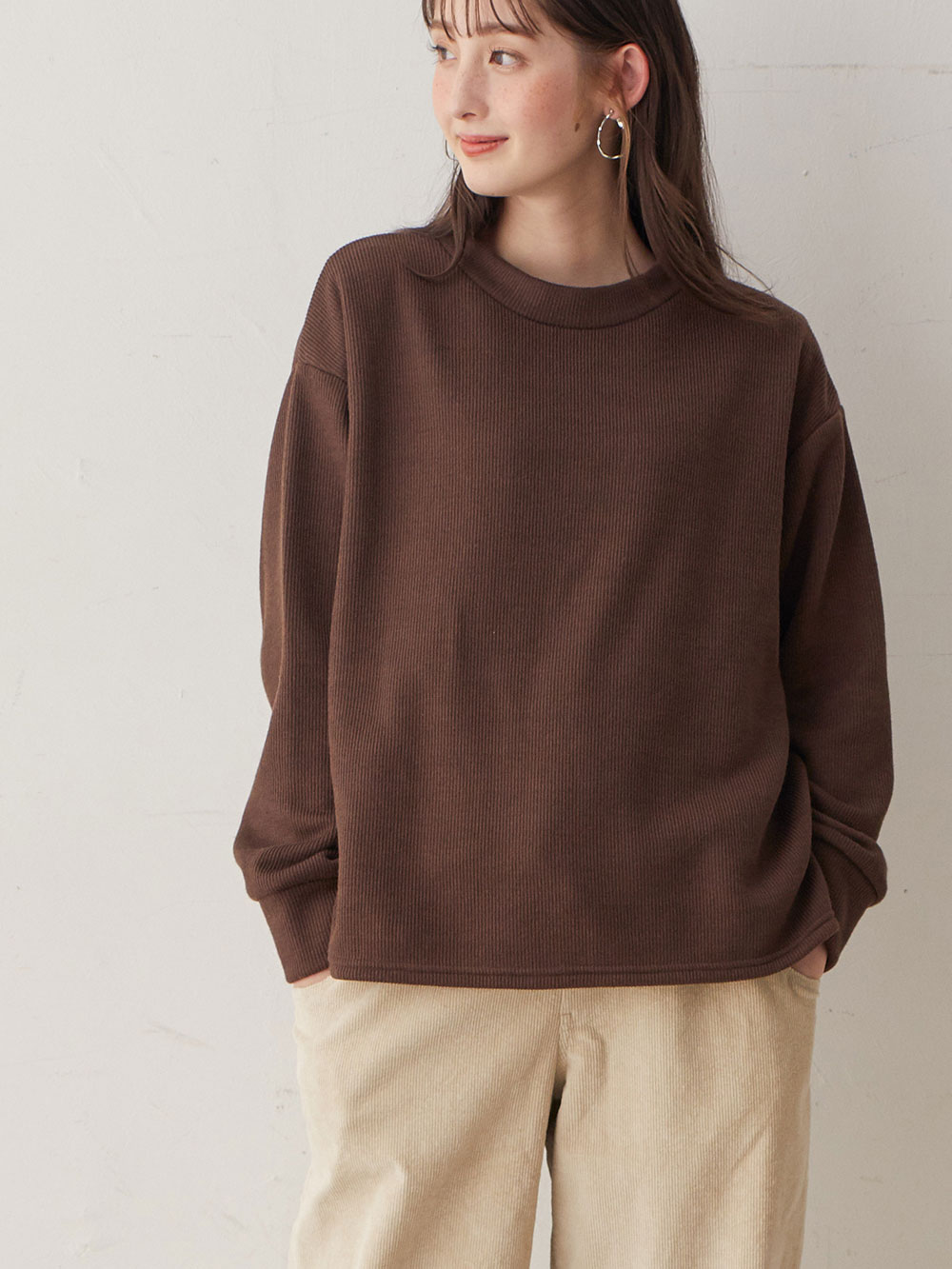 マタニティ トップス|ain(アイン)レイヤード風ニットソープルオーバートップス マタニティ・授乳服【出産後も長く使える】