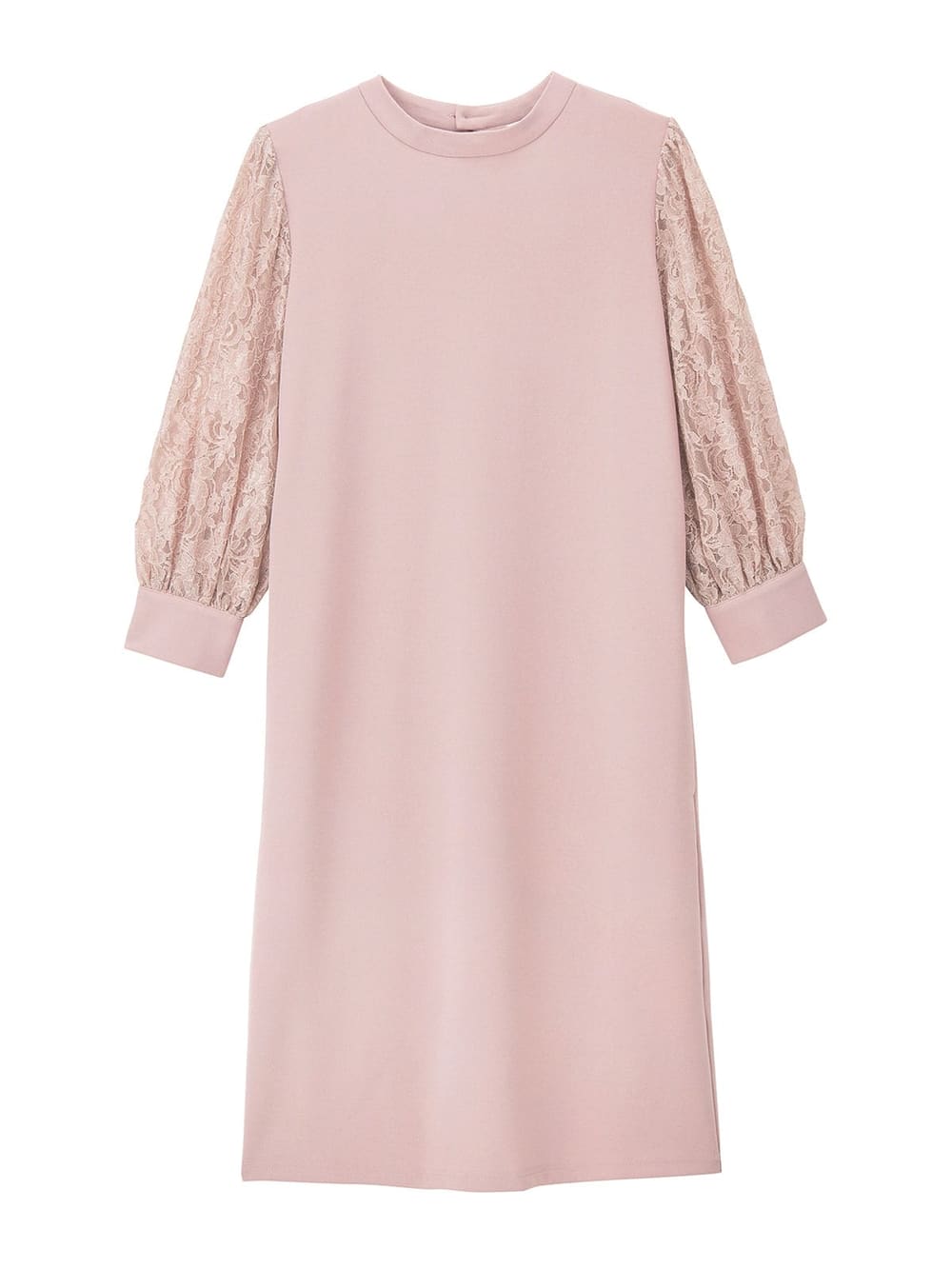 マタニティ ワンピース|ニットジョーゼット袖レースワンピース　マタニティ・授乳服【出産後も長く使える】|ベージュ